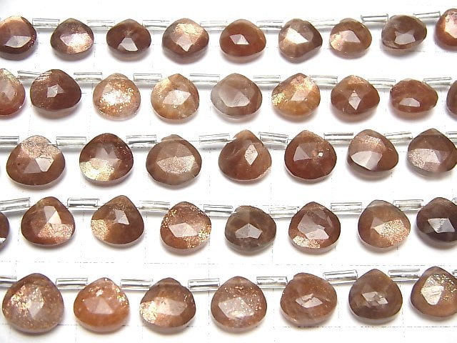 Sonnenstein AA++ Kastanie Facettiert Briolette 1strang Perlen (ca. 7 Zoll/18 cm)