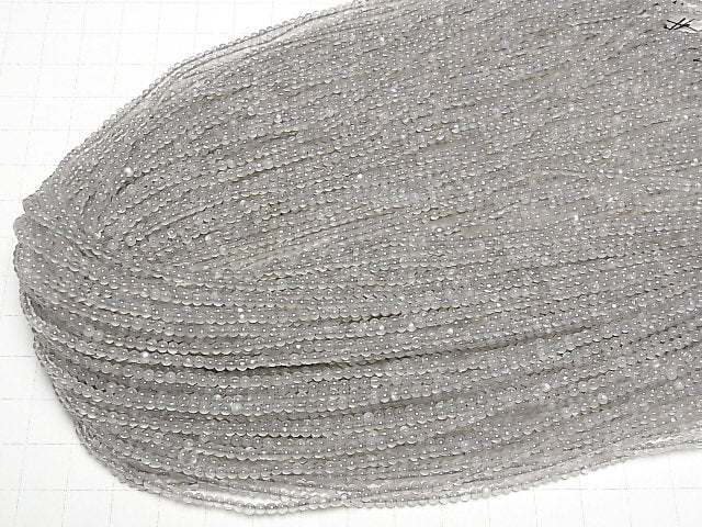 Grauer Mondstein AAA- Rund 2mm 1Strang Perlen (ca. 15 Zoll/37 cm)
