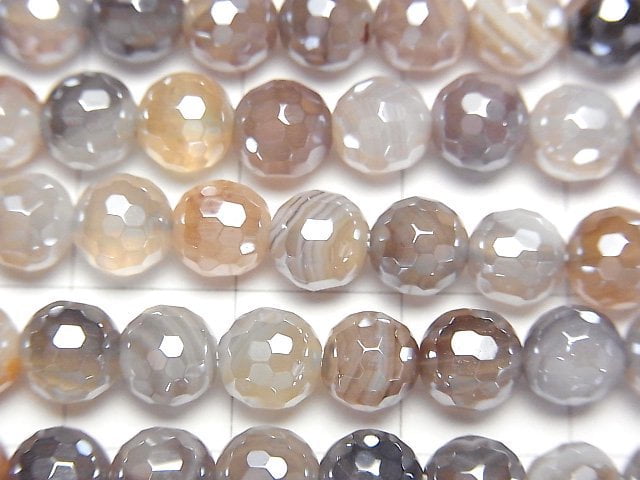 Botswana Agate 128Faceted Round 6mm coating 1strand beads (aprx.15inch/36cm)
