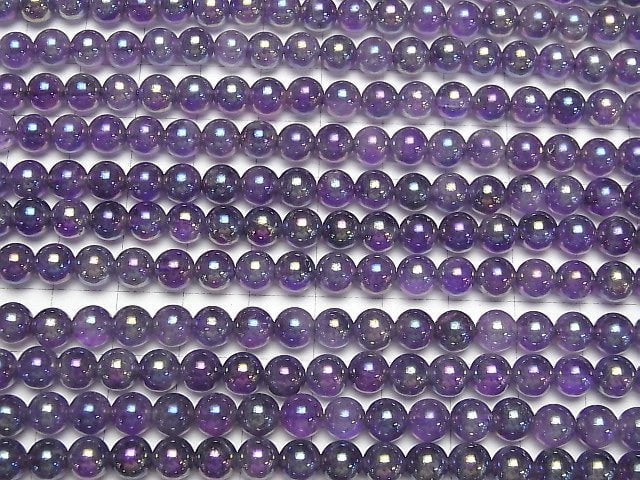 Flash, Amethyst Runde 6mm 1Strang Perlen (ca. 15 Zoll/36 cm)