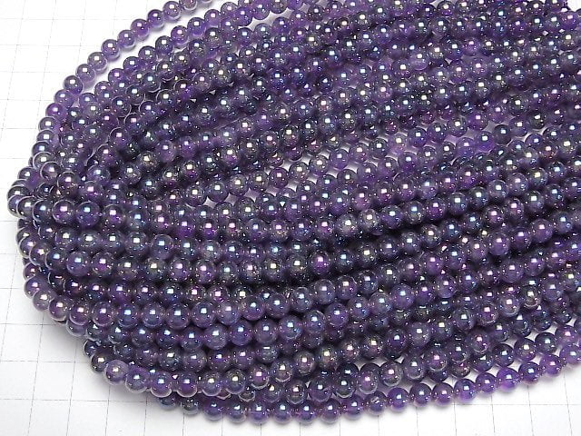 Flash, Amethyst Runde 6mm 1Strang Perlen (ca. 15 Zoll/36 cm)