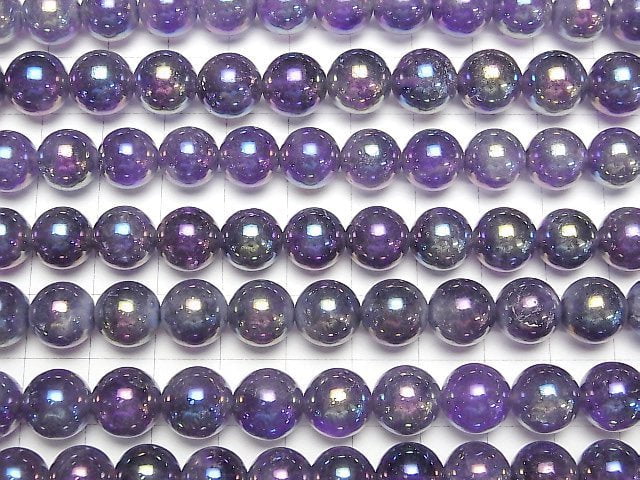 Flash, Amethyst Runde 10mm 1Strang Perlen (ca. 15 Zoll/36 cm)