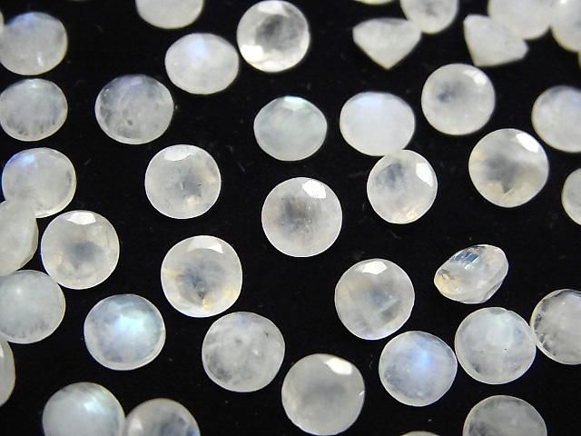 Pierre de lune arc-en-ciel AA++ Pierre libre ronde à facettes 6x6mm 5pcs