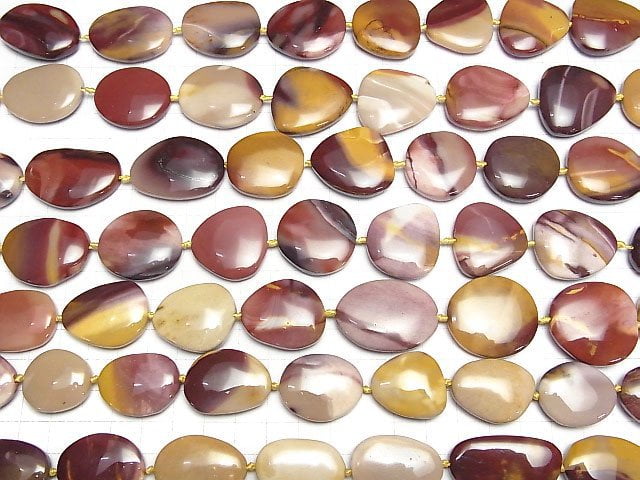 Mookaite flacher Nugget 1strang Perlen (ca. 15 Zoll/37 cm)