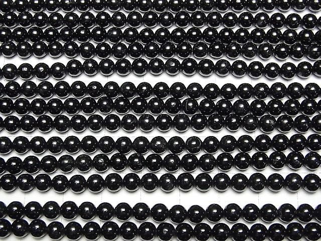 黑電氣石 AA++ 圓珠 4.5mm 1串 (約 15 英吋/37 公分)
