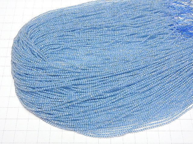 Hochwertig! Blaue Topas AA++ Facettierte Runde 2mm 1Strang Perlen (ca. 15 Zoll/38 cm)