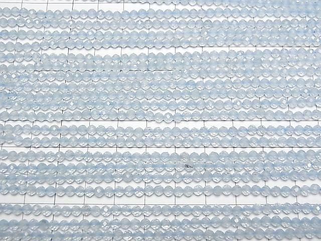 藍色拓帕石 AA++ 小尺寸刻面圓珠 3.5mm 一串 (約15英吋/37公分) 高品質!