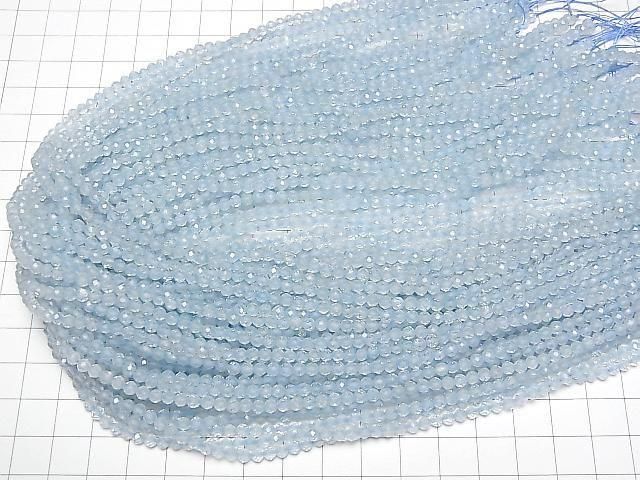 藍色拓帕石 AA++ 小尺寸刻面圓珠 3.5mm 一串 (約15英吋/37公分) 高品質!