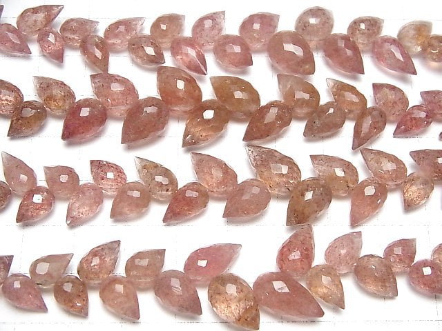 Hochwertiger rosa Epidot AA++ Blütenknospe facettierte Briolette 1strang Perlen (ca. 6 Zoll/14 cm)