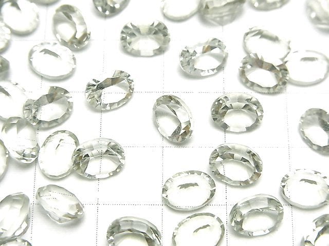 Hochwertiger grüner Amethyst AAA lose Stein oval konvex geschnitten 8x6mm 3 Stück