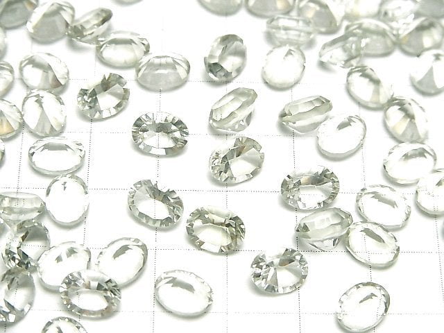 Hochwertiger grüner Amethyst AAA lose Stein oval konvex geschnitten 8x6mm 3 Stück