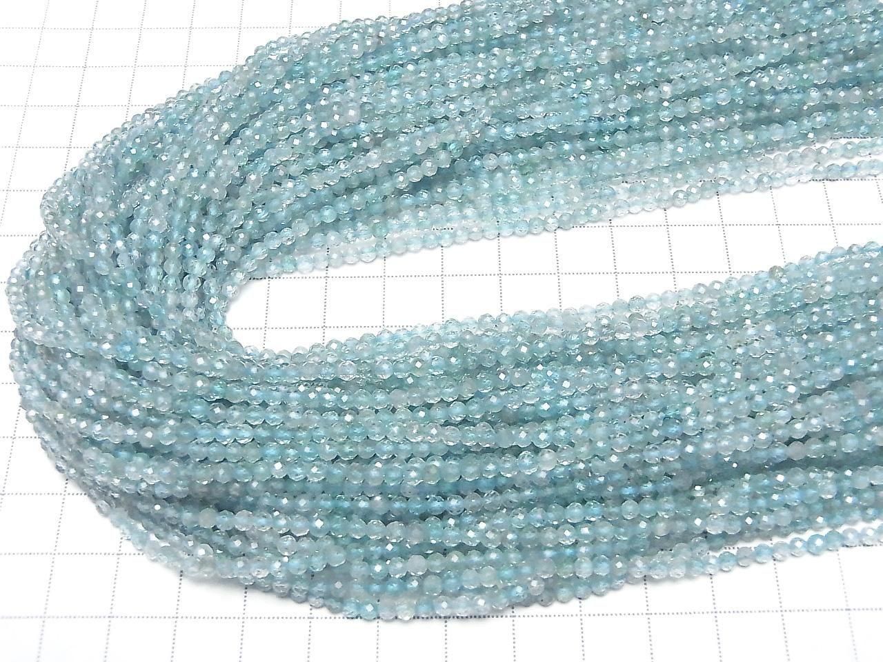 Haute Qualité ! Perles Apatite AA Rondes Facettées 3mm 1 fil (environ 37cm)