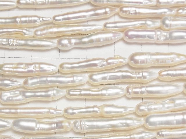 Fresh Water Pearl AA+ Stick 13-32mm White 1strand beads (aprx.15inch/36cm)