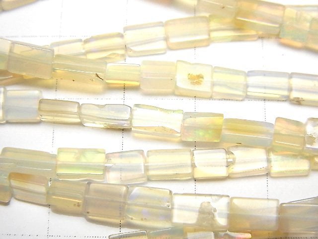 Ethiopia Opal AA++ Rectangle-Square half or 1strand beads (aprx.15inch/38cm)