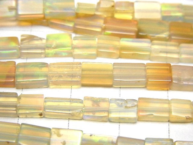 Ethiopia Opal AA++ Rectangle-Square half or 1strand beads (aprx.16inch/40cm)