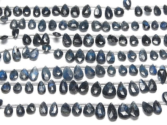 Indigoblauer Kyanit AA++ Birnenform Facettierte Briolette 1strang Perlen (ca. 7 Zoll / 18 cm)