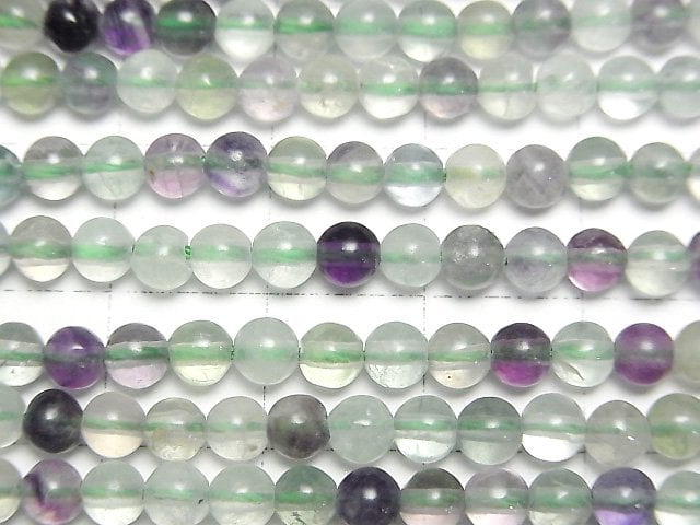 Multi-color Fluorite AA+ Round 4mm 1strand beads (aprx.15inch/36cm)