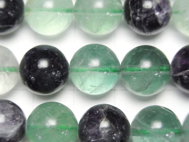 Multi-color Fluorite AA+ Round 12mm 1strand beads (aprx.14inch/34cm)