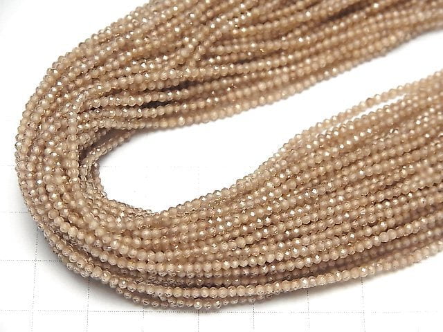Hochwertiger natürlicher Zirkon AAA facettiert Rund 1.5mm halb oder 1 Strang Perlen (ca. 13 Zoll/31 cm)