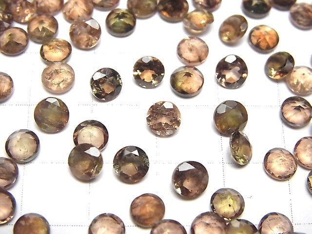 Hochwertiger Andalusit AAA lose Steine Rund facettiert 5x5mm 3 Stück