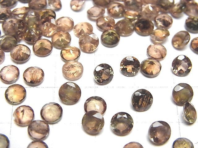 Hochwertiger Andalusit AAA lose Steine Rund facettiert 5x5mm 3 Stück