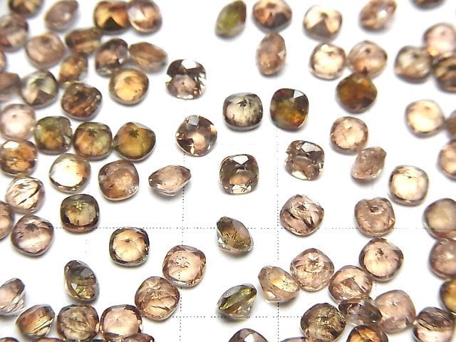 Hochwertiger Andalusit AAA lose Steine Quadrat facettiert 4x4mm 5 Stück
