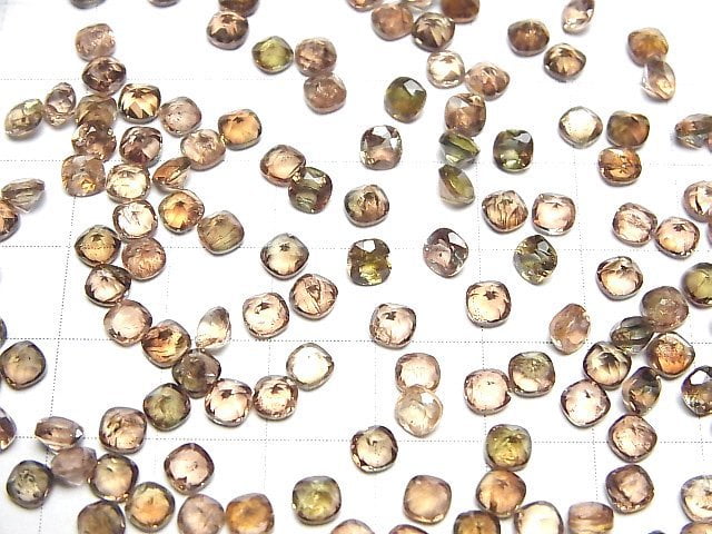 Hochwertiger Andalusit AAA lose Steine Quadrat facettiert 4x4mm 5 Stück