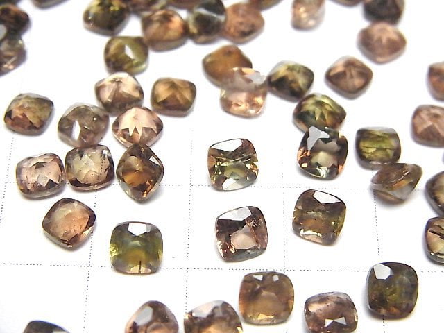 Hochwertiger Andalusit AAA lose Steine Quadrat facettiert 5x5mm 3 Stück