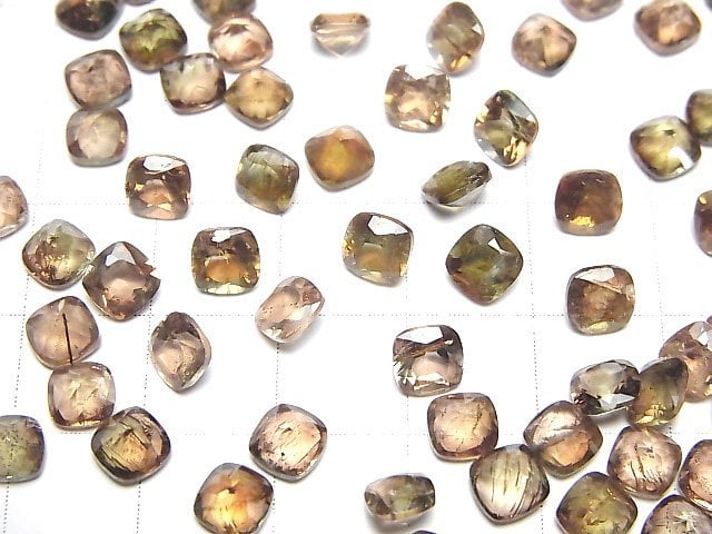Hochwertiger Andalusit AAA lose Steine Quadrat facettiert 5x5mm 3 Stück