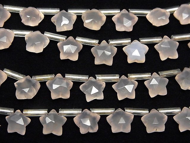 Hochwertiger rosa Chalcedon AAA Facettiert Stern 8x8mm 1Strang Perlen (8Stk)