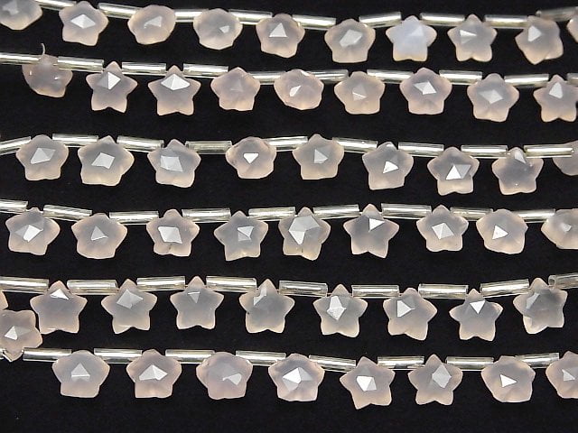 Hochwertiger rosa Chalcedon AAA Facettiert Stern 8x8mm 1Strang Perlen (8Stk)