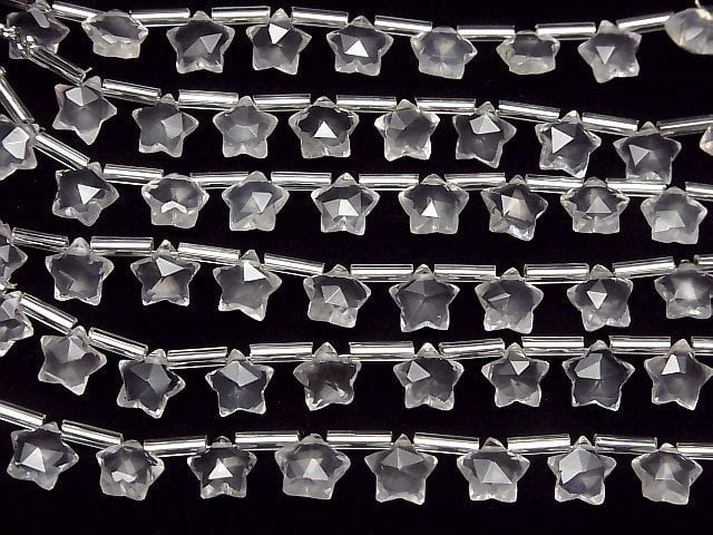 Hochwertiger Rosenquarz AAA-Facettiert Stern 8x8mm 1Strang Perlen (8Stk)