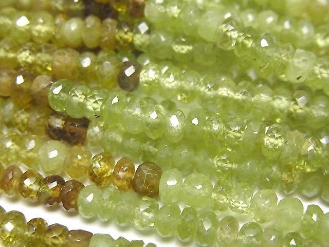 High Quality Sphene AA++ Faceted Button Rondelle half or 1strand beads (aprx.14inch/34cm)