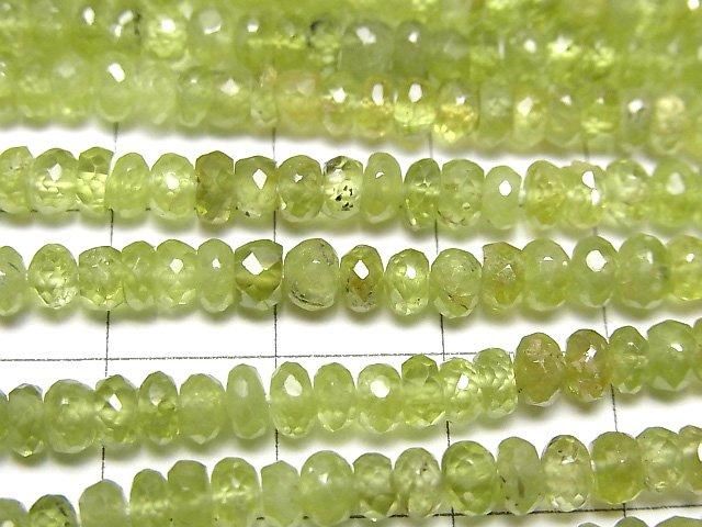High Quality Sphene AA++ Faceted Button Rondelle half or 1strand beads (aprx.14inch/34cm)
