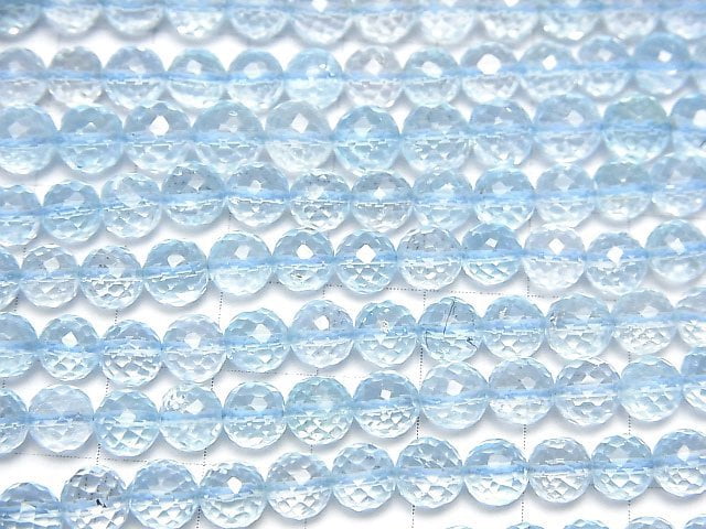Hochwertiger Himmelblauer Topas AAA-Rundschliff 1/4 oder 1Strang Perlen (ca. 9inch/22cm)