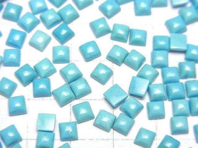 Arizona Kingman Türkis AAA-Lose Stein Quadrat Cabochon 4x4mm 5Stk