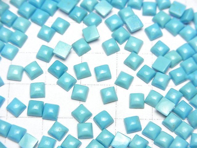 Arizona Kingman Türkis AAA-Lose Stein Quadrat Cabochon 4x4mm 5Stk
