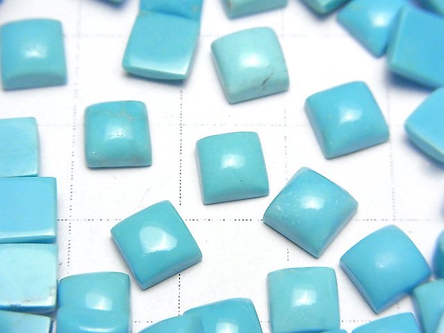 Arizona Kingman Turquoise AAA- Loose stone Square Cabochon 6x6mm 2pcs
