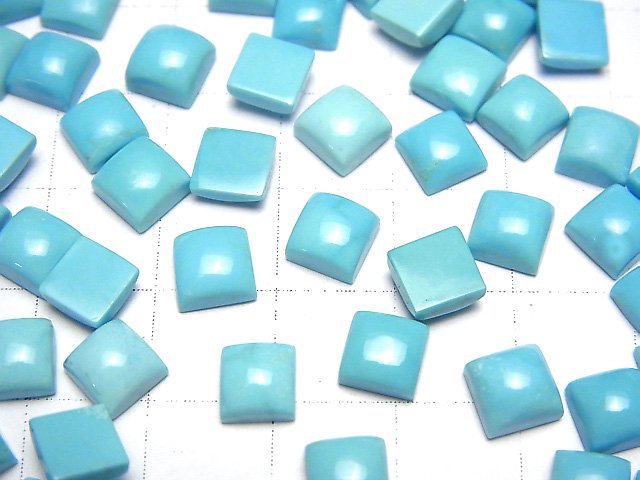 Arizona Kingman Türkis AAA-Lose Stein Quadrat Cabochon 6x6mm 2Stk