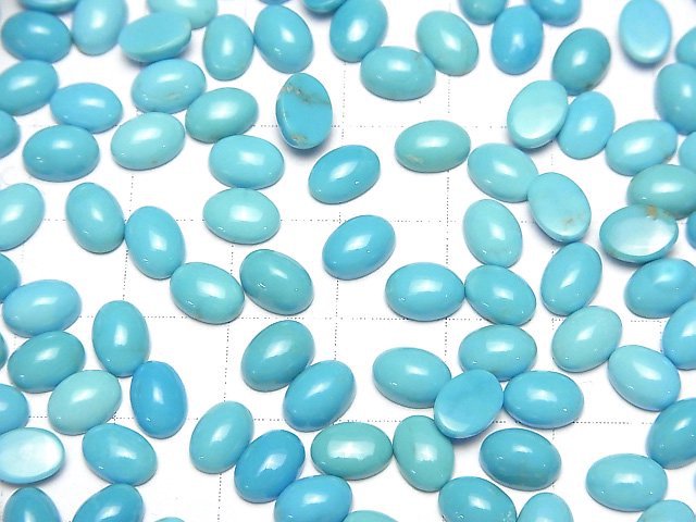 Arizona Kingman Türkis AAA-Oval Cabochon 7x5mm 3Stk