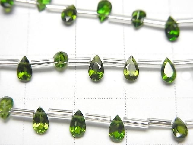 High Quality Chrome Diopside AAA Pear Shape Faceted 5x3mm half or 1strand (18pcs)