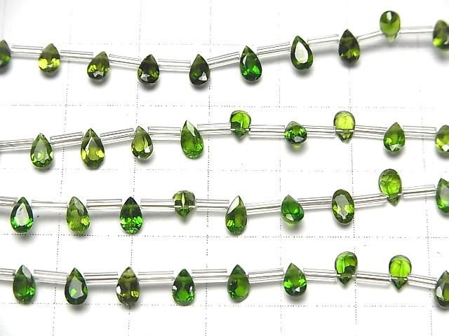 Hochwertiger Chrom-Diopsid AAA Tropfenform Facettiert 5x3mm halb oder 1Strang Perlen (18Stk)