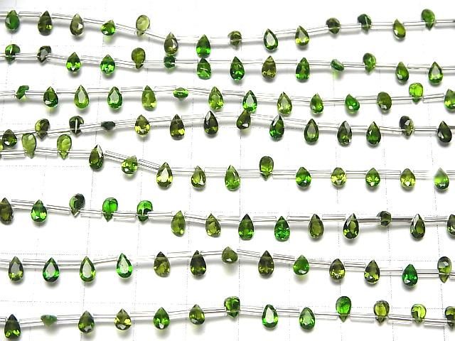Hochwertiger Chrom-Diopsid AAA Tropfenform Facettiert 5x3mm halb oder 1Strang Perlen (18Stk)