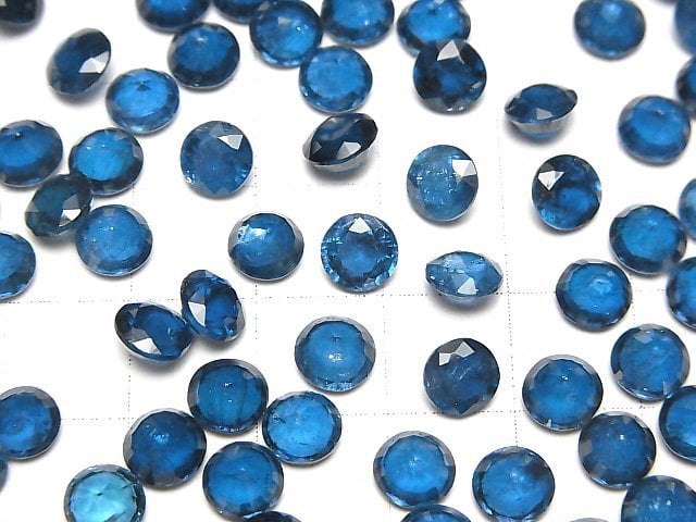 Hochwertiger Indigo-Blauer Kyanit AAA Lose Stein Rund Facettiert 6x6mm 2Stk
