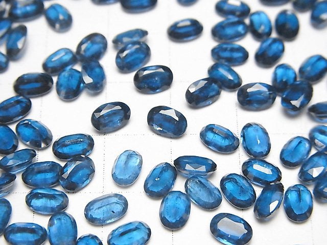Hochwertiger Indigo-Blauer Kyanit AAA Lose Stein Oval Facettiert 6x4mm 2Stk