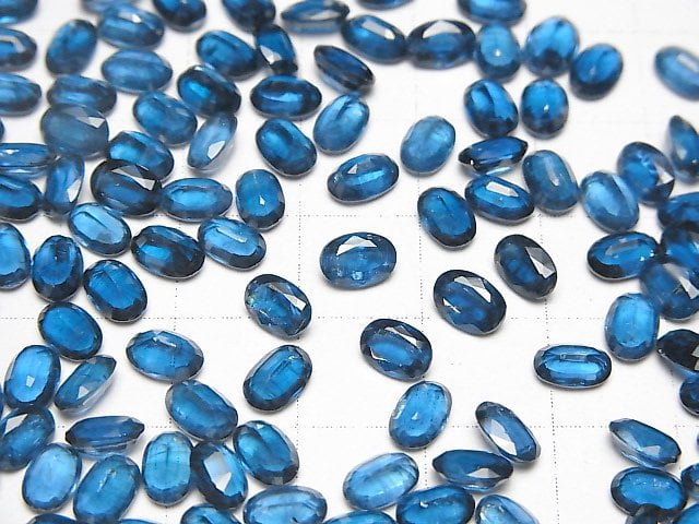 Hochwertiger Indigo-Blauer Kyanit AAA Lose Stein Oval Facettiert 6x4mm 2Stk