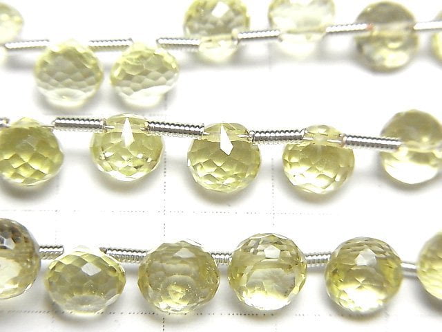 High Quality Lemon Quartz AAA Onion Faceted Briolette half or 1strand beads (aprx.6inch/16cm)