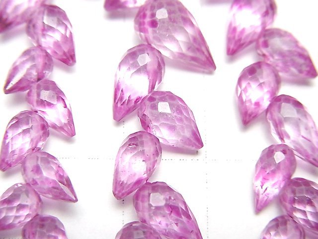 High Quality Pink Topaz AA++ Flower Bud Faceted Briolette 1strand beads (aprx.6inch/16cm)