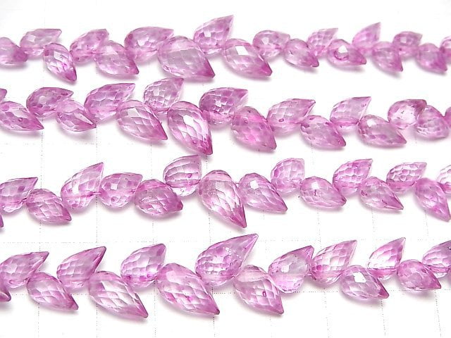 Hochwertiger Rosa Topas AA++ Blütenknospe Facettiert Briolette 1strang Perlen (ca. 6inch/16cm)