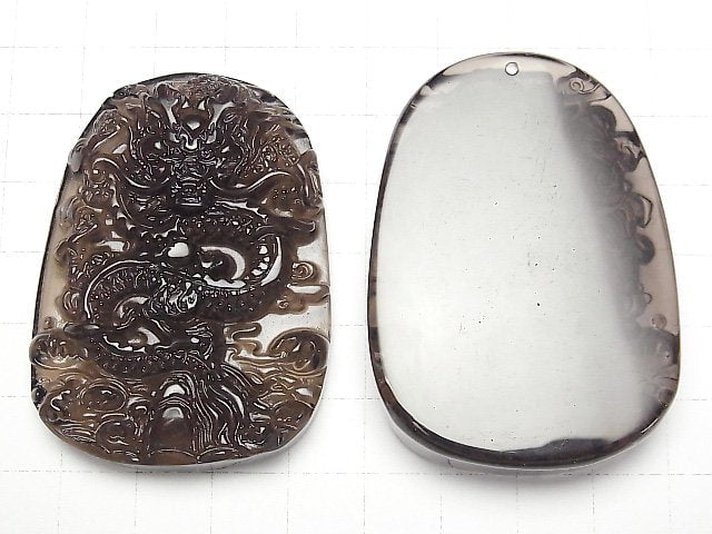 Dragon's Carved! Ice Obsidian AAA Plate 58x41x12mm 1pc
